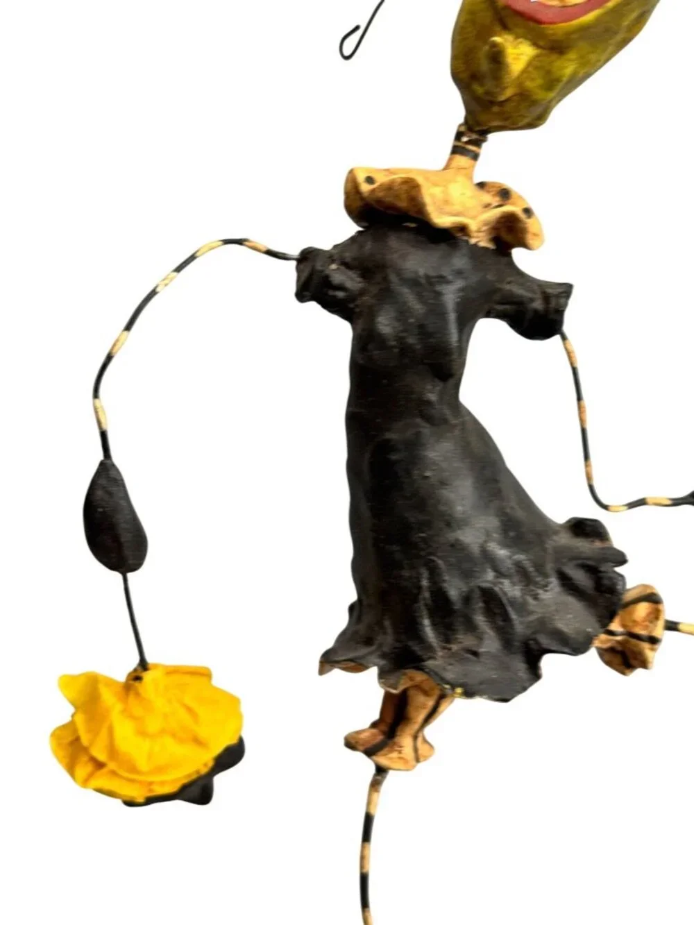 Bethany Lowe Signed Halloween Witch Figure OOAK Folk Art Paper Mache 14